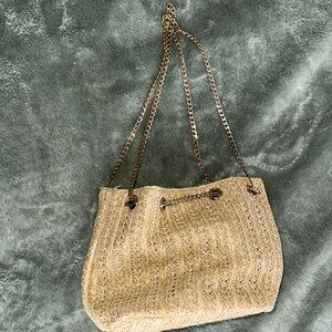 Lulus Straw Woven Drawstring Bucket Bag - Beige/Tan